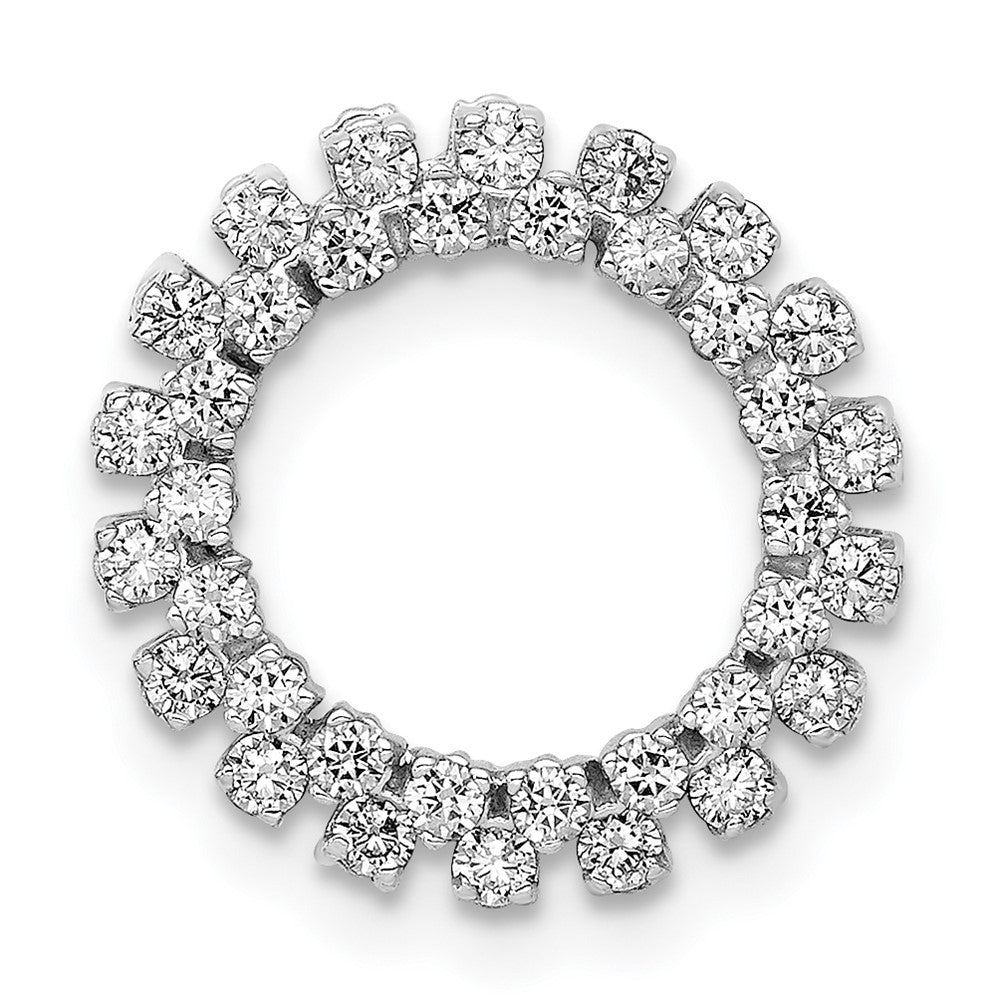14K Weißgold 1/2ct. Echt Diamant Fantasie Kreis Kette Anhänger