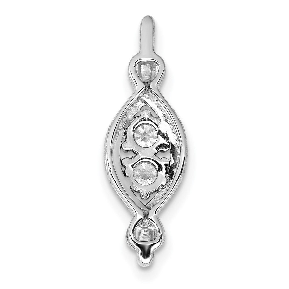 14K Weißgold 1/4ct. Echt Diamant Fantasie Gedreht Kette Anhänger