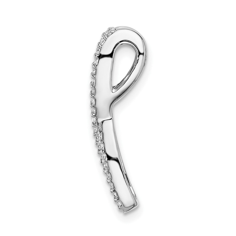 14K Weißgold Gedreht Echt Diamant und Smaragd Fantasie Kette Anhänger
