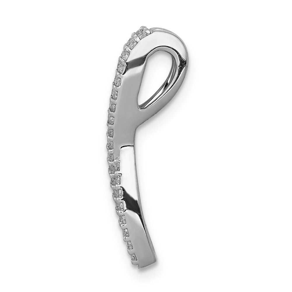 14K Weißgold Echt Diamant und Rubin Fantasie Gedreht Kette Anhänger