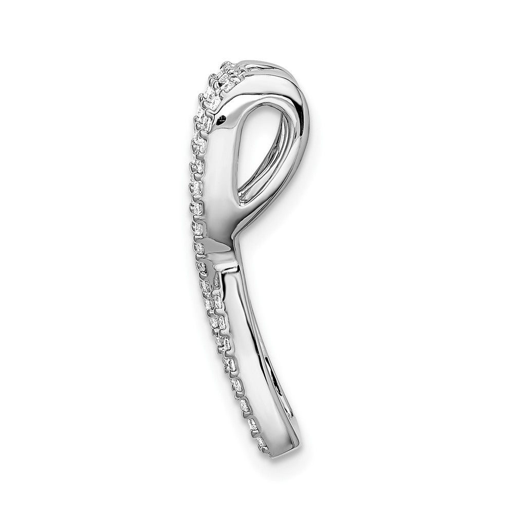 14K Weißgold 1/3 Ct. Echt Diamant und Saphir Fantasie Gedreht Kette Anhänger