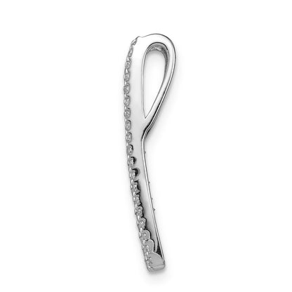 14K Weißgold Echt Diamant Und.36 Rubin Fantasie Kette Anhänger