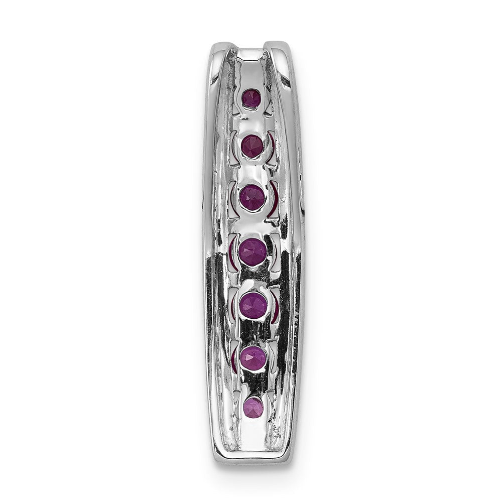 14K Weißgold Echt Diamant Und.36 Rubin Fantasie Kette Anhänger
