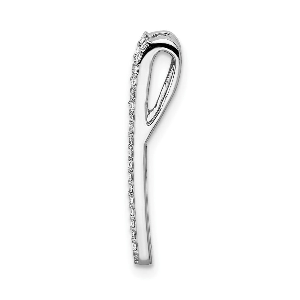 14K Weißgold 1/5ct. Echt Diamant und Saphir Fantasie Kette Anhänger