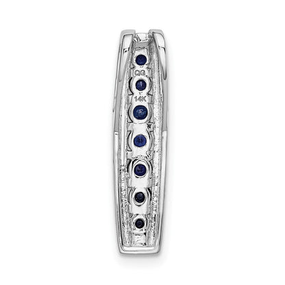 14K Weißgold 1/5ct. Echt Diamant und Saphir Fantasie Kette Anhänger