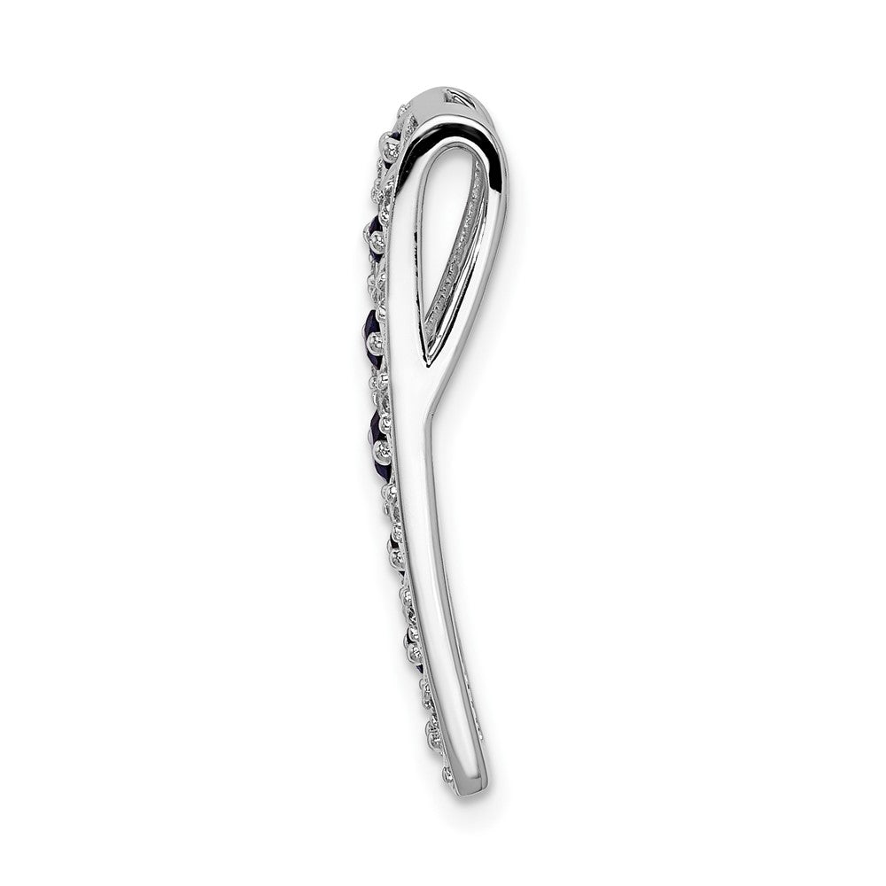 14K Weißgold Kettengleitanhänger mit 0,2 ct. laborgezüchtetem Diamant VS/SI+ G+ und laborgezüchtetem Blauem Saphir