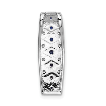 14K Weißgold Kettengleitanhänger mit 0,2 ct. laborgezüchtetem Diamant VS/SI+ G+ und laborgezüchtetem Blauem Saphir