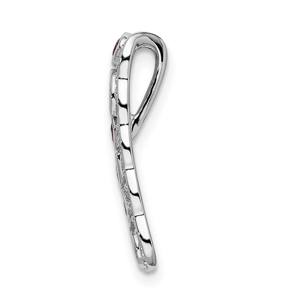 14K Weißgold Echt Diamant Und.17 Rubin Fantasie Kette Anhänger