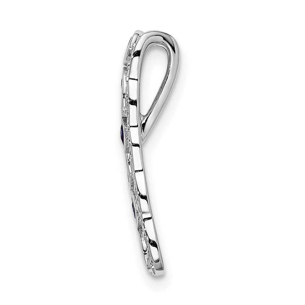 14K Weißgold 1/5ct. Echt Diamant Und.17 Saphir Fantasie Kette Anhänger