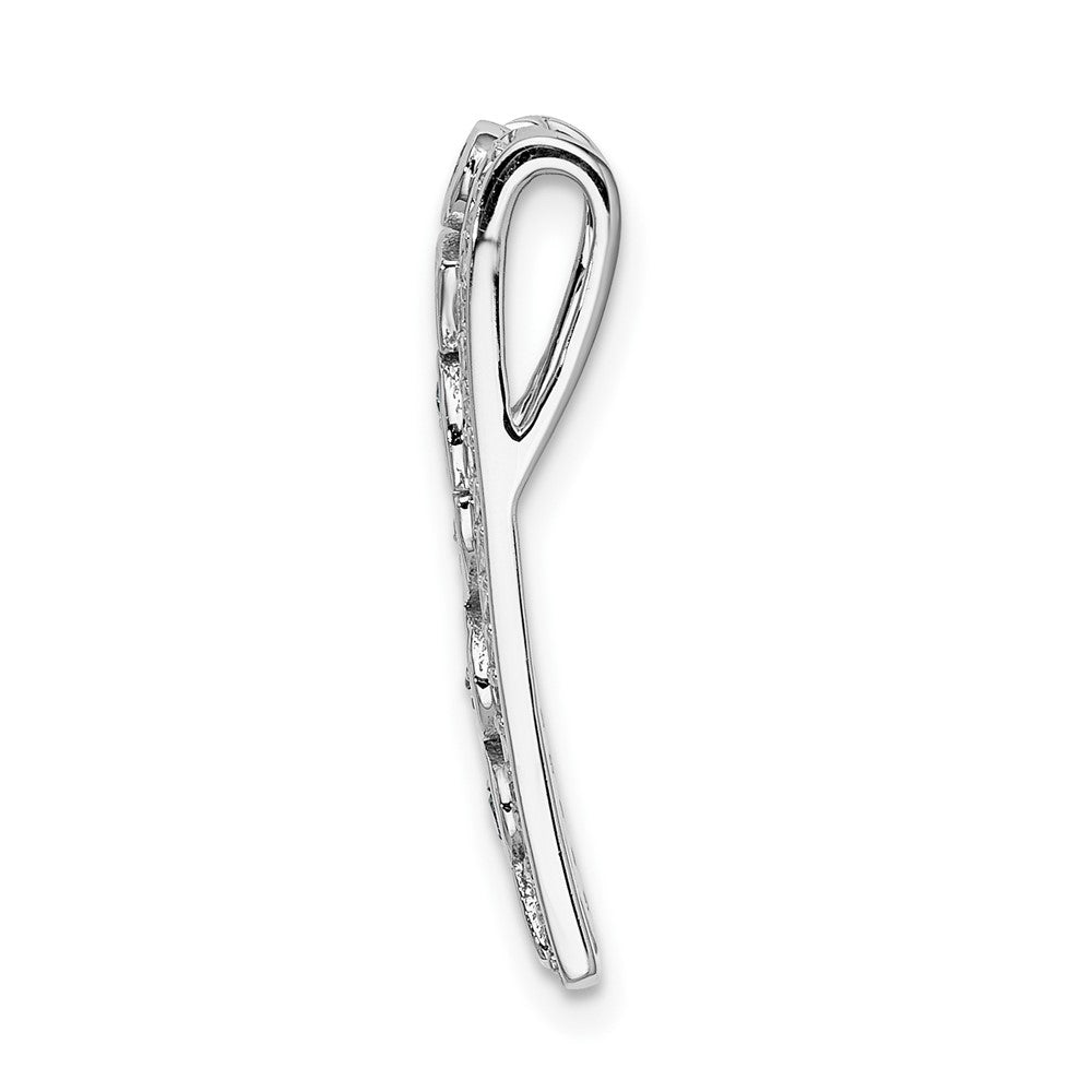 14K Weißgold Echt Diamant und Smaragd Fantasie Kette Anhänger