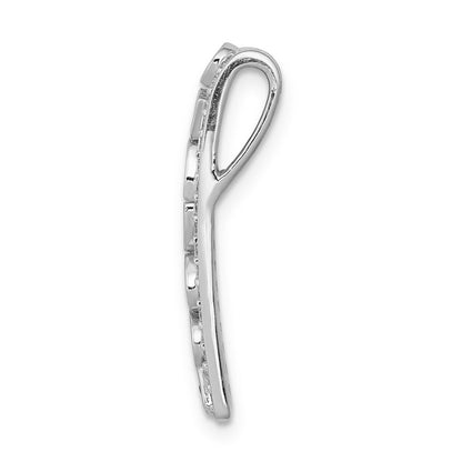 14K Weißgold 1/5ct. Echt Diamant Und.24 Saphir Fantasie Kette Anhänger