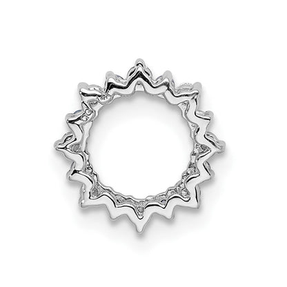 14K Weißgold 1/8ct. Echt Diamant/ Blautopas Fantasie Kreis Kette Anhänger