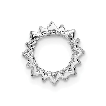 14K Weißgold Echt Diamant Und.08 Citrin Fantasie Kreis Kette Anhänger