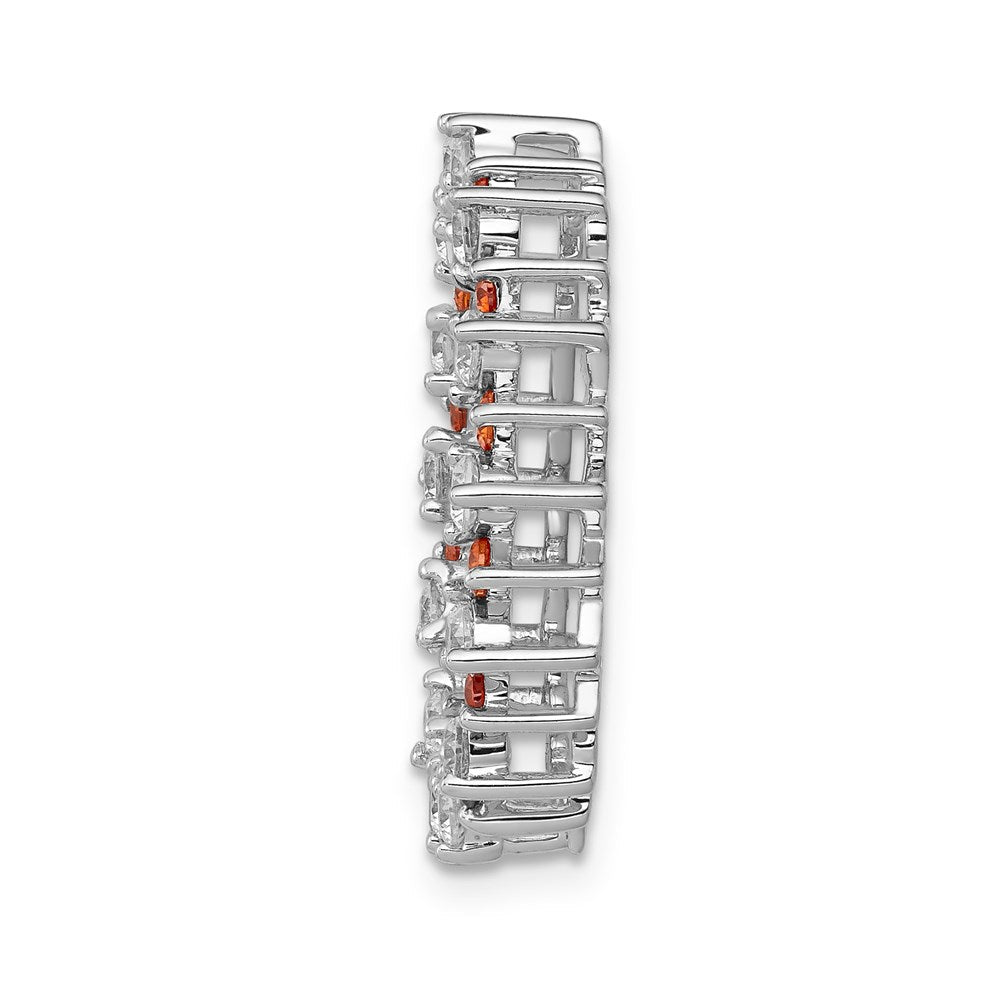 14K Weißgold Echt Diamant &.42 Citrin Fantasie Kreis Kette Anhänger