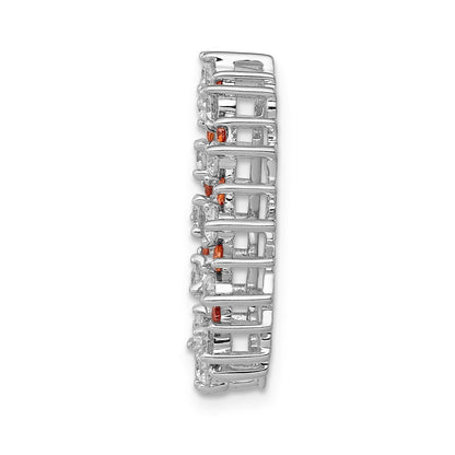 14K Weißgold Echt Diamant &.42 Citrin Fantasie Kreis Kette Anhänger