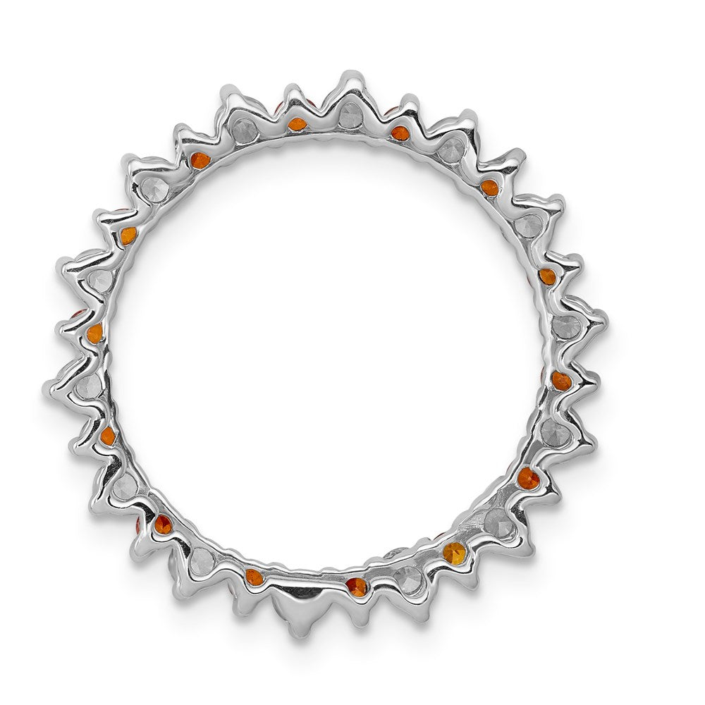14K Weißgold Echt Diamant &.42 Citrin Fantasie Kreis Kette Anhänger