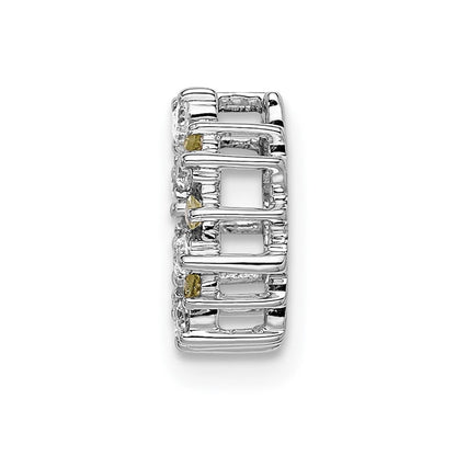 14K Weißgold Echt Diamant Und.08 Peridot Fantasie Kreis Kette Anhänger