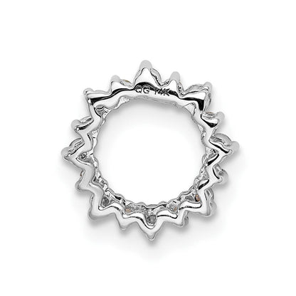 14K Weißgold Echt Diamant Und.08 Peridot Fantasie Kreis Kette Anhänger