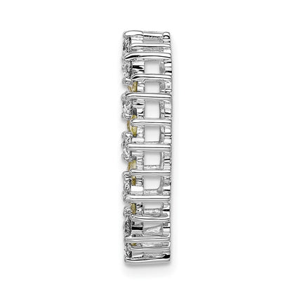 14K Weißgold Echt Diamant &.42 Peridot Fantasie Kreis Kette Anhänger