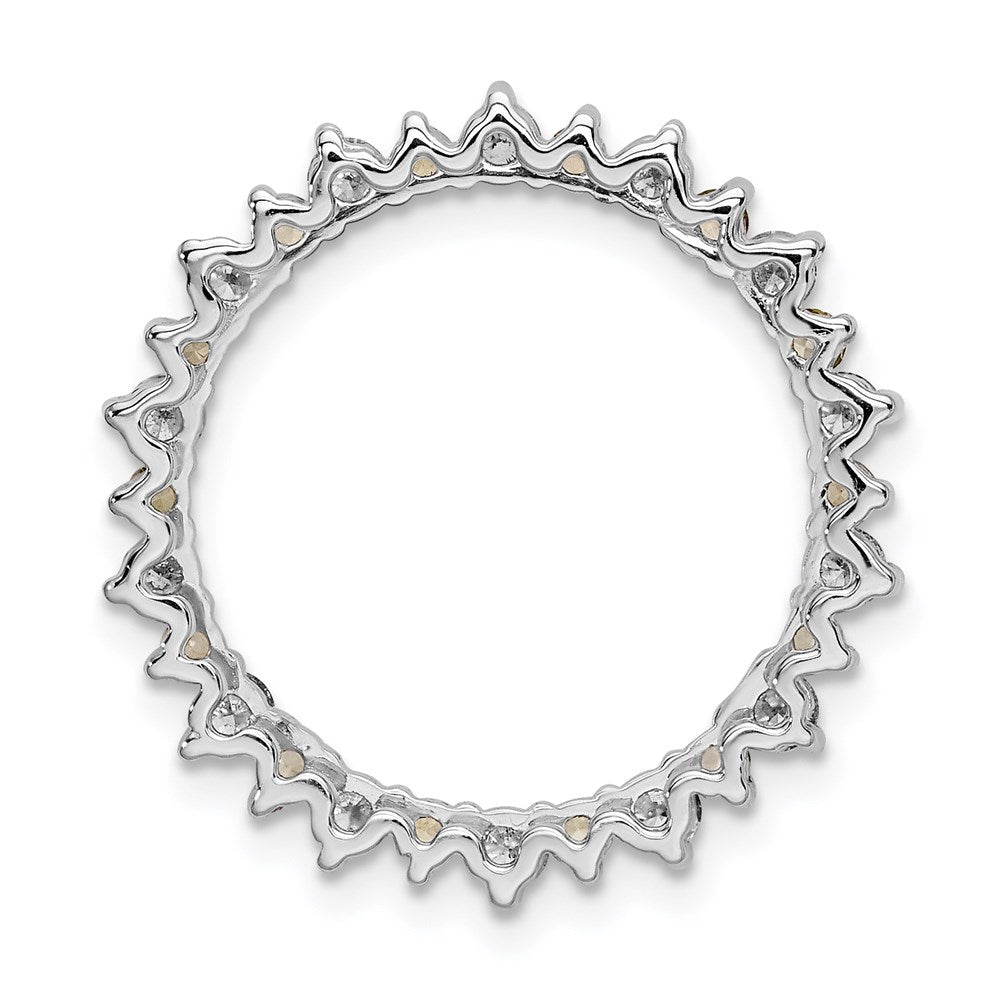 14K Weißgold Echt Diamant &.42 Peridot Fantasie Kreis Kette Anhänger