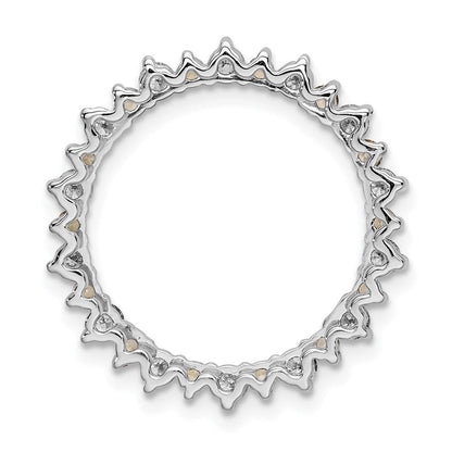 14K Weißgold Echt Diamant &.42 Peridot Fantasie Kreis Kette Anhänger