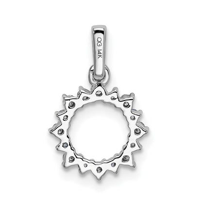 14K Weißgold 0,08 ct. Diamant (echt) und Blautopas Fantasie-Kreis-Anhänger