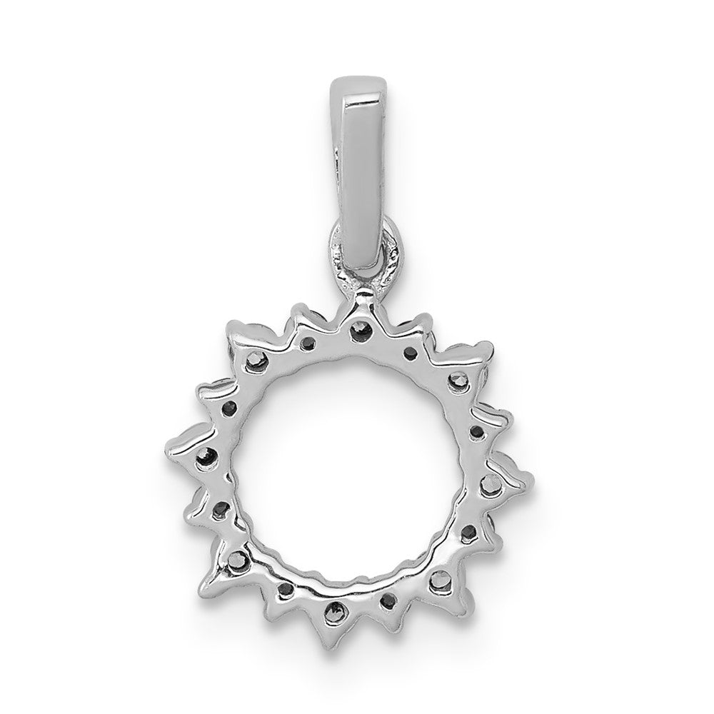 14K Weißgold Fantasie-Kreis-Anhänger mit echtem Diamant und 0,08 ct. Citrin