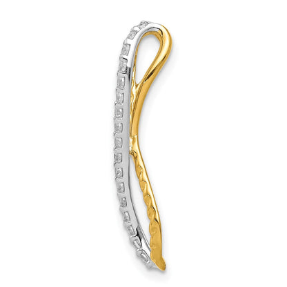 14K Bicolor Gold 1/5ct. Echt Diamant Fantasie Geflochten Unendlichkeit Kette Anhänger
