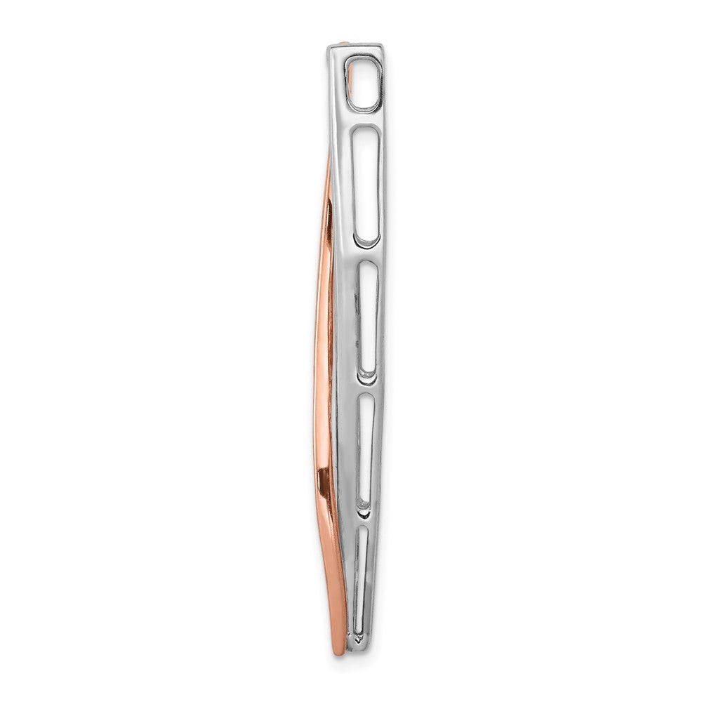 14K Rose & Weißgold 1/2ct. Echt Diamant Fantasie Stab Kette Anhänger