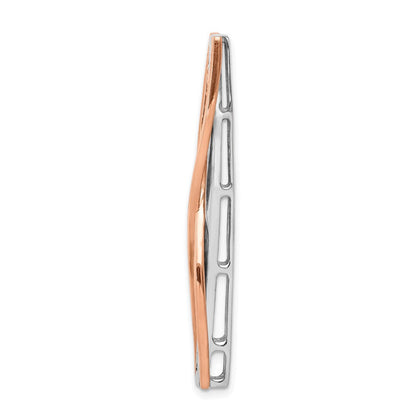 14K Bicolor Gold 1/2ct. Echt Diamant Fantasie Kreuz-cross Stab Kette Anhänger