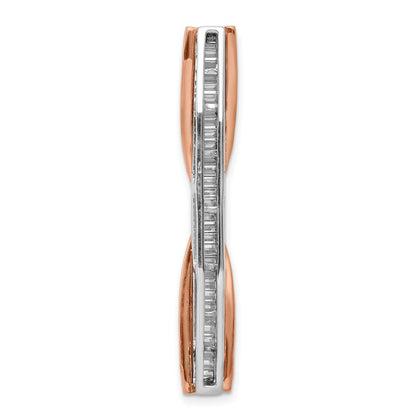 14K Bicolor Gold 1/2ct. Echt Diamant Fantasie Kreuz-cross Stab Kette Anhänger