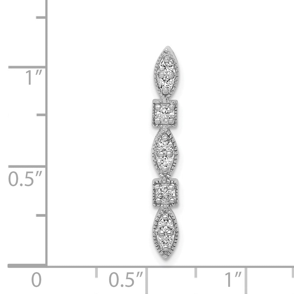 14K Weißgold 1/4ct. Echt Diamant Fantasie Kette Anhänger