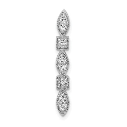 14K Weißgold 1/4ct. Echt Diamant Fantasie Kette Anhänger