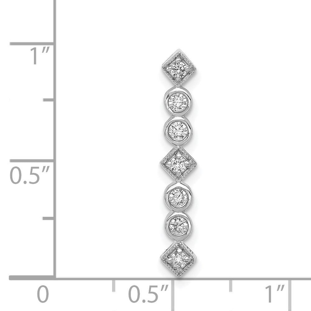 14K Weißgold 1/4ct. Echt Diamant Fantasie Kette Anhänger