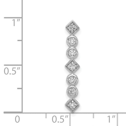 14K Weißgold 1/4ct. Echt Diamant Fantasie Kette Anhänger