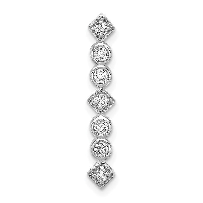 14K Weißgold 1/4ct. Echt Diamant Fantasie Kette Anhänger