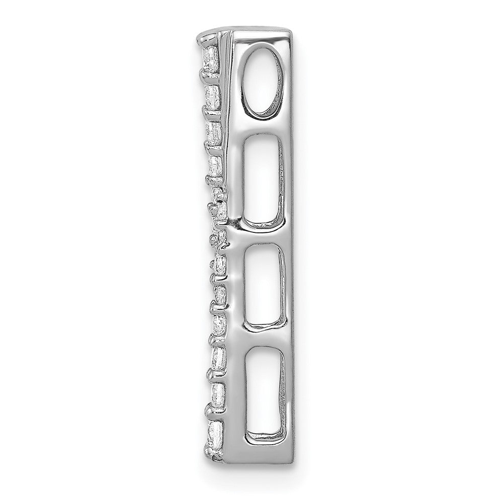 14K Weißgold 1/4ct. Echt Diamant Fantasie Stab Kette Anhänger