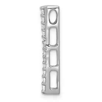 14K Weißgold 1/4ct. Echt Diamant Fantasie Stab Kette Anhänger