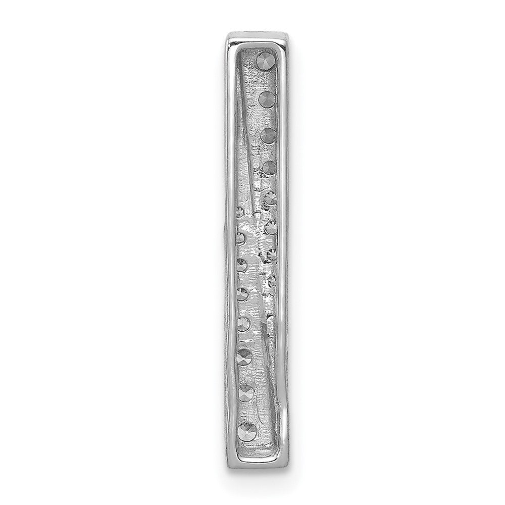 14K Weißgold 1/4ct. Echt Diamant Fantasie Stab Kette Anhänger
