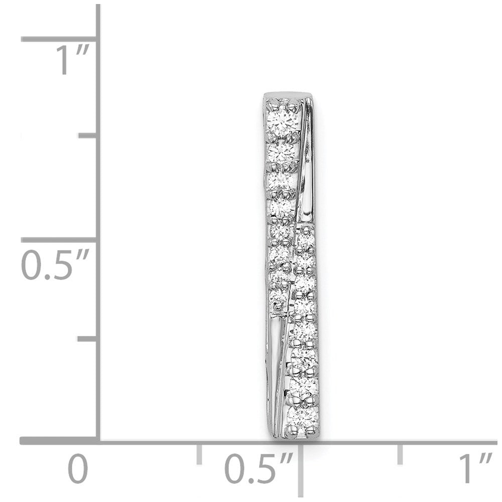 14K Weißgold 1/4ct. Echt Diamant Fantasie Stab Kette Anhänger