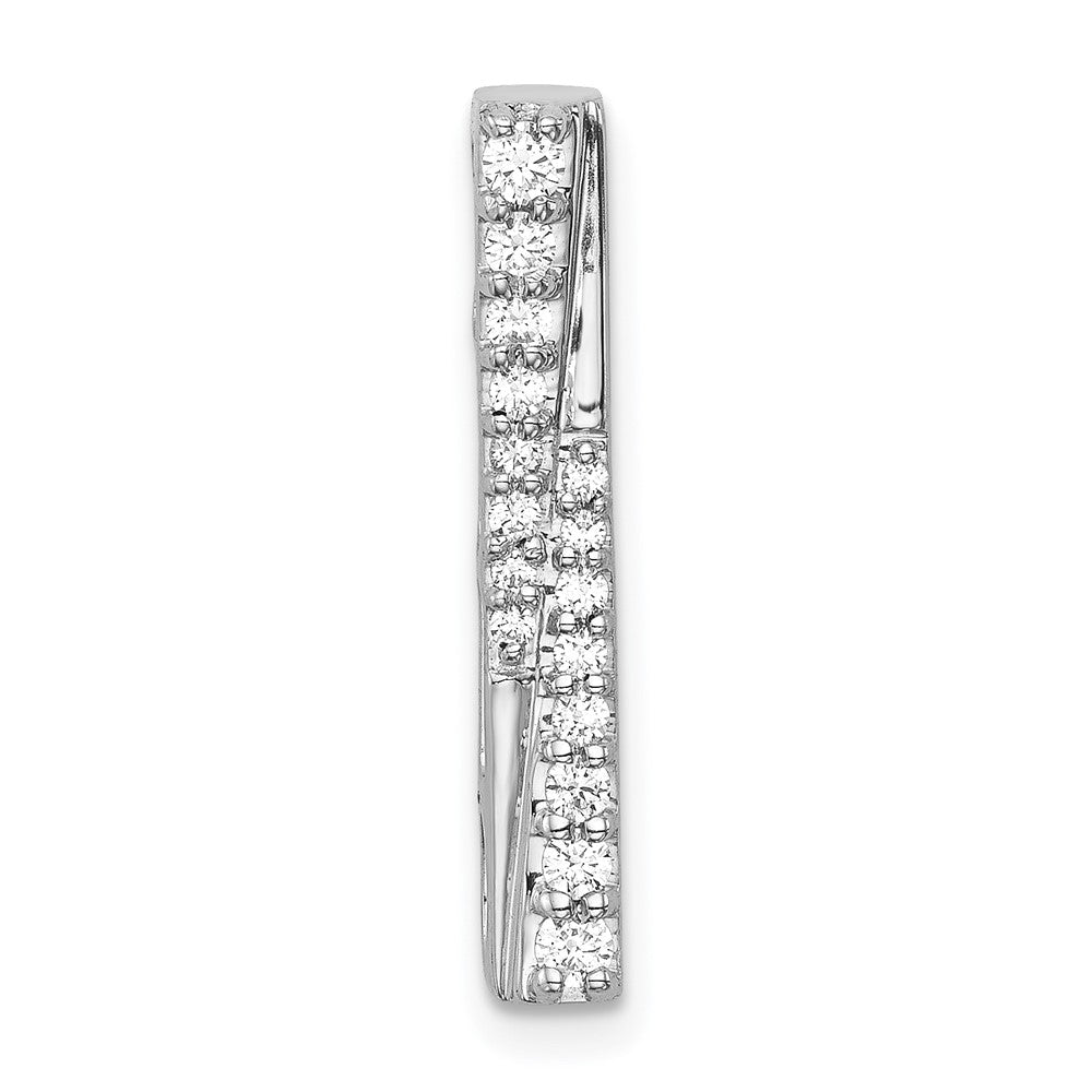14K Weißgold 1/4ct. Echt Diamant Fantasie Stab Kette Anhänger