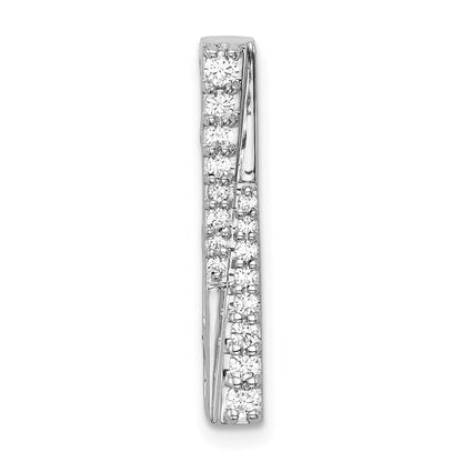 14K Weißgold 1/4ct. Echt Diamant Fantasie Stab Kette Anhänger