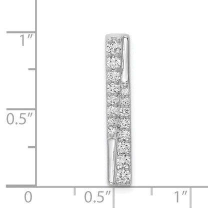 14K Weißgold 1/2ct. Echt Diamant Fantasie Stab Kette Anhänger