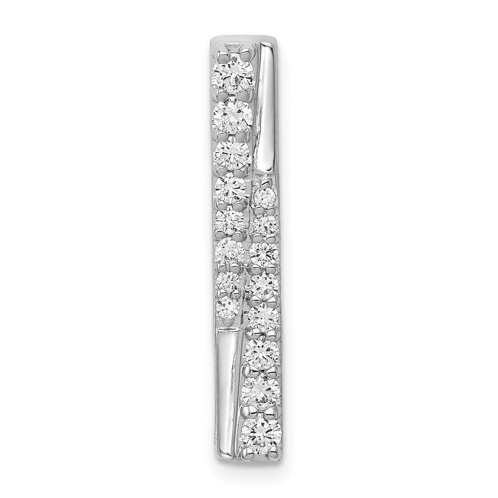 14K Weißgold 1/2ct. Echt Diamant Fantasie Stab Kette Anhänger