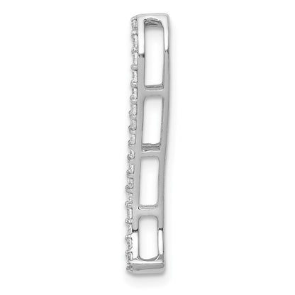 14K Weißgold 1/4ct. Echt Diamant Fantasie Gebogen Line Kette Anhänger
