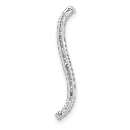 14K Weißgold 1/4ct. Echt Diamant Fantasie Gebogen Line Kette Anhänger