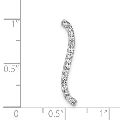 14K Weißgold 1/4ct. Echt Diamant Fantasie Gebogen Line Kette Anhänger