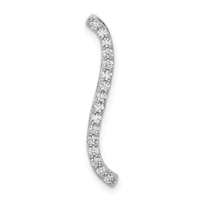 14K Weißgold 1/4ct. Echt Diamant Fantasie Gebogen Line Kette Anhänger