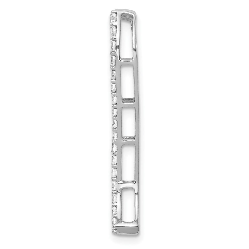 14K Weißgold 3/8ct. Echt Diamant Fantasie Gebogen Line Kette Anhänger