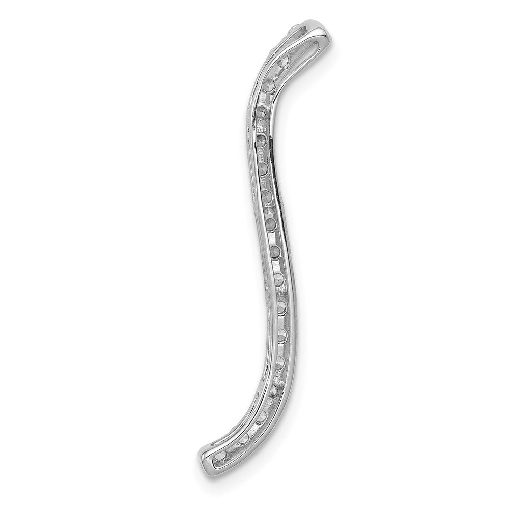 14K Weißgold 3/8ct. Echt Diamant Fantasie Gebogen Line Kette Anhänger
